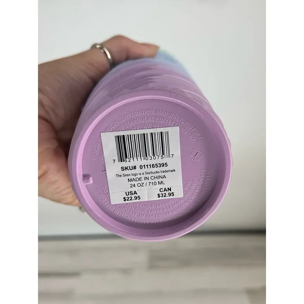 Starbucks Tumbler Cold Cup Spring Ombre Swirl Multi Color Venti 24oz New